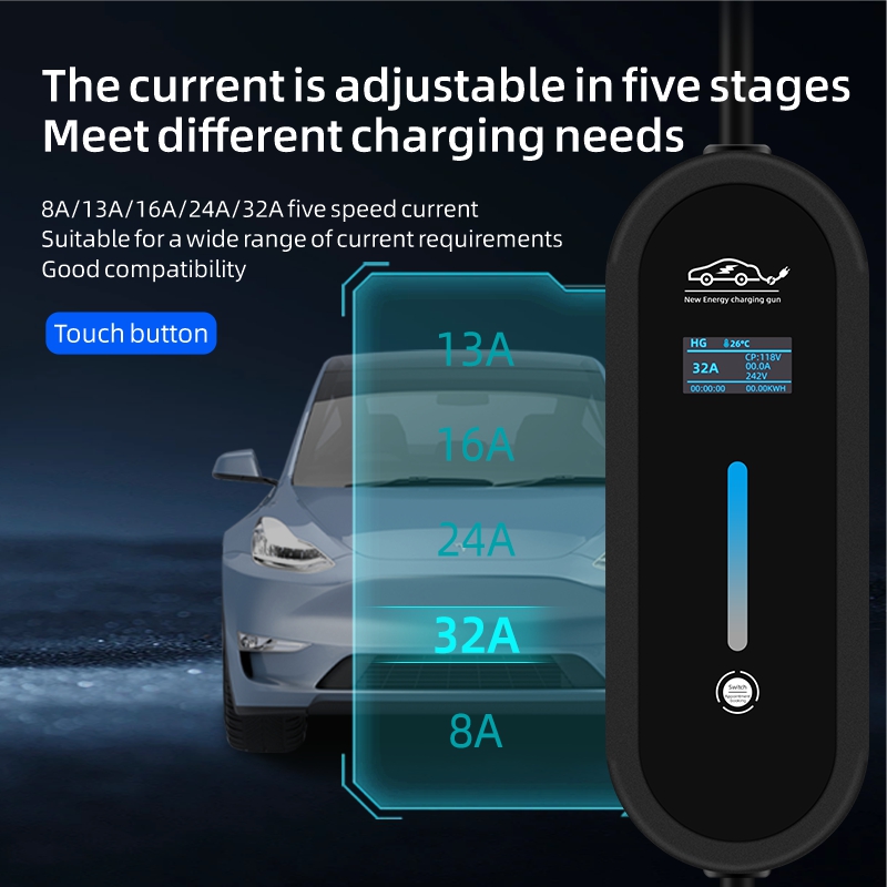電気自動車用ポータブル充電器,ケーブルタイプ2,iec621 - Portable Ev Charger 32A Type 2 Cee Plug のレビューと価格